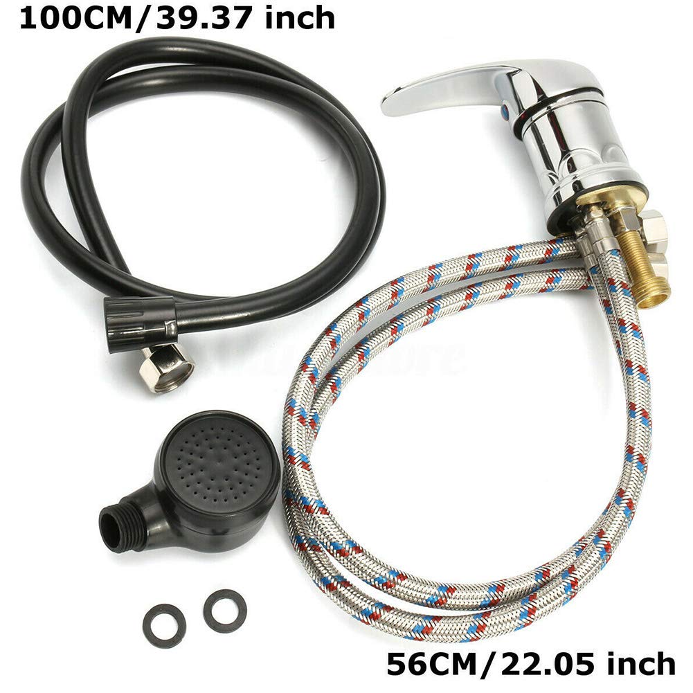White Smoke Water Faucet Set,Shower Shampoo Bowl Parts Water Faucet Set Home Durable Salon Spa Hot Cold Mixer, Salon Sink FaucetSprayer Hose Set