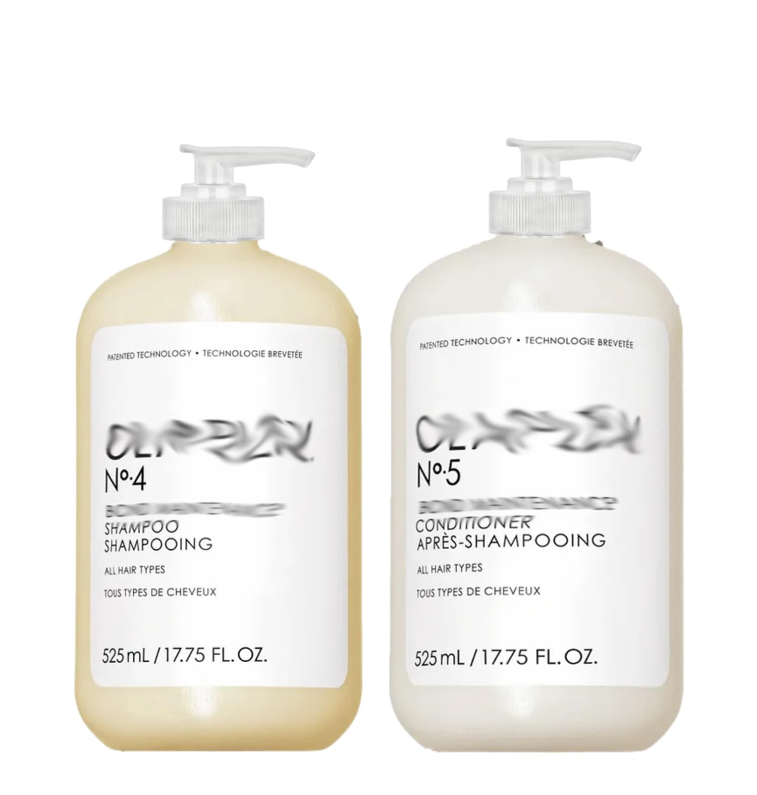 Dispenser Pumps Compatible with the New Size Jumbo Olaplex No. 4 Shampoo and No. 5 Conditioner 17.75 oz, 525 ml Size Bottles, Ultra Essentials (Two White Pumps - 4 and 5 (17.75oz Jumbo)