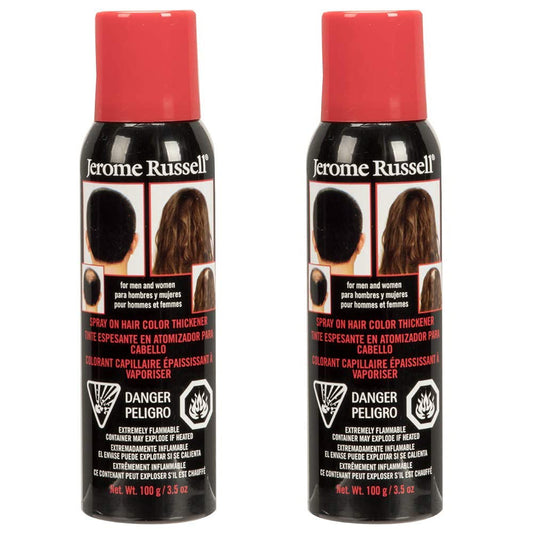 White Smoke Jerome Russell Spray On Hair Color Thickener Jet Black - Instant Bald Spot Root Cover Up, Hair Thickener Spray for Fine and Thinning Hair, 3.5 oz, 2-Pack