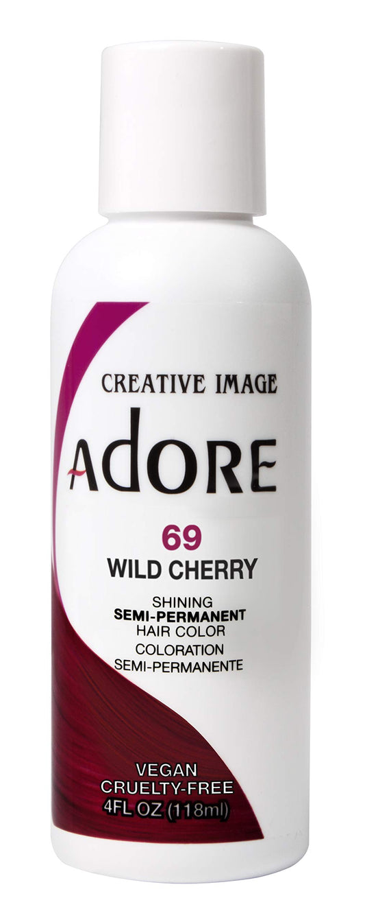 Adore Semi Permanent Hair Color - Vegan and Cruelty-Free Hair Dye - 4 Fl Oz - 069 Wild Cherry (Pack of 1)