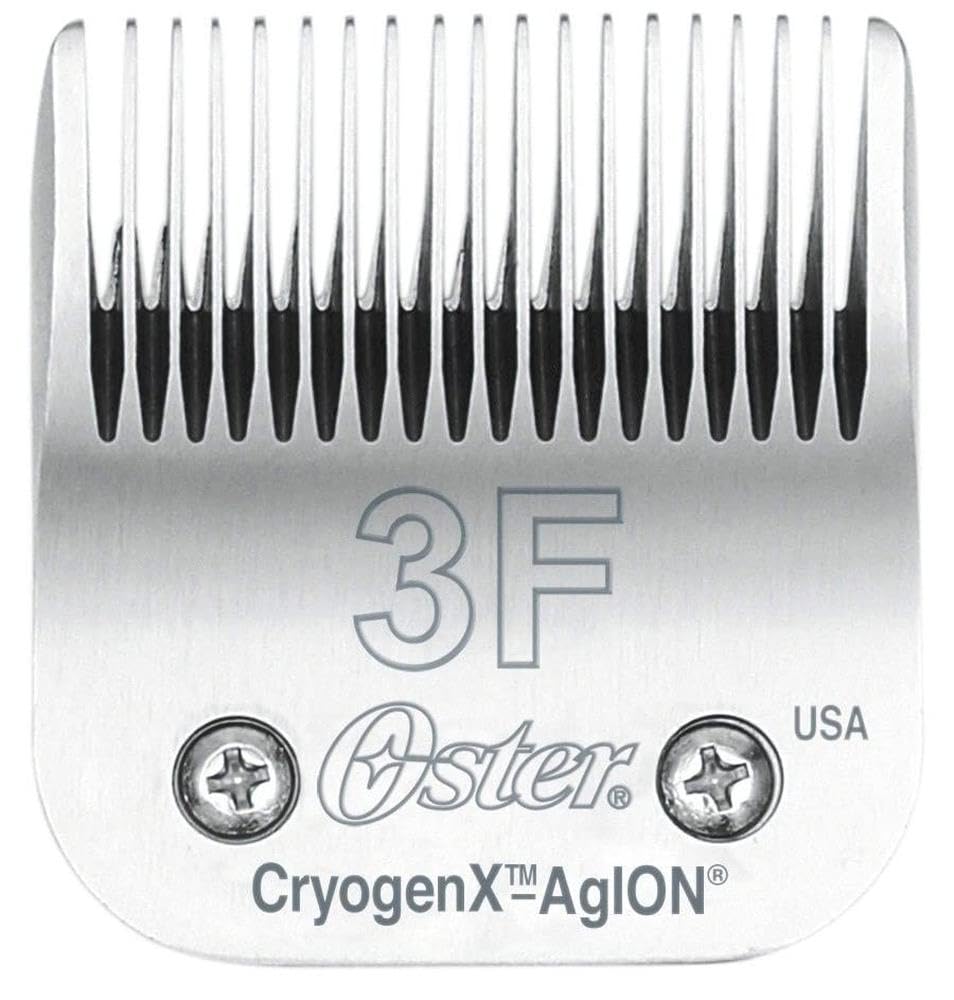 Oster Professional Pet & Dog Grooming Blades - Size 3F Cryogen-X Clipper - Compatable with all Oster Detachable Blade Clippers - Long-lasting, High-Carbon Steel & Ultra-Sharp
