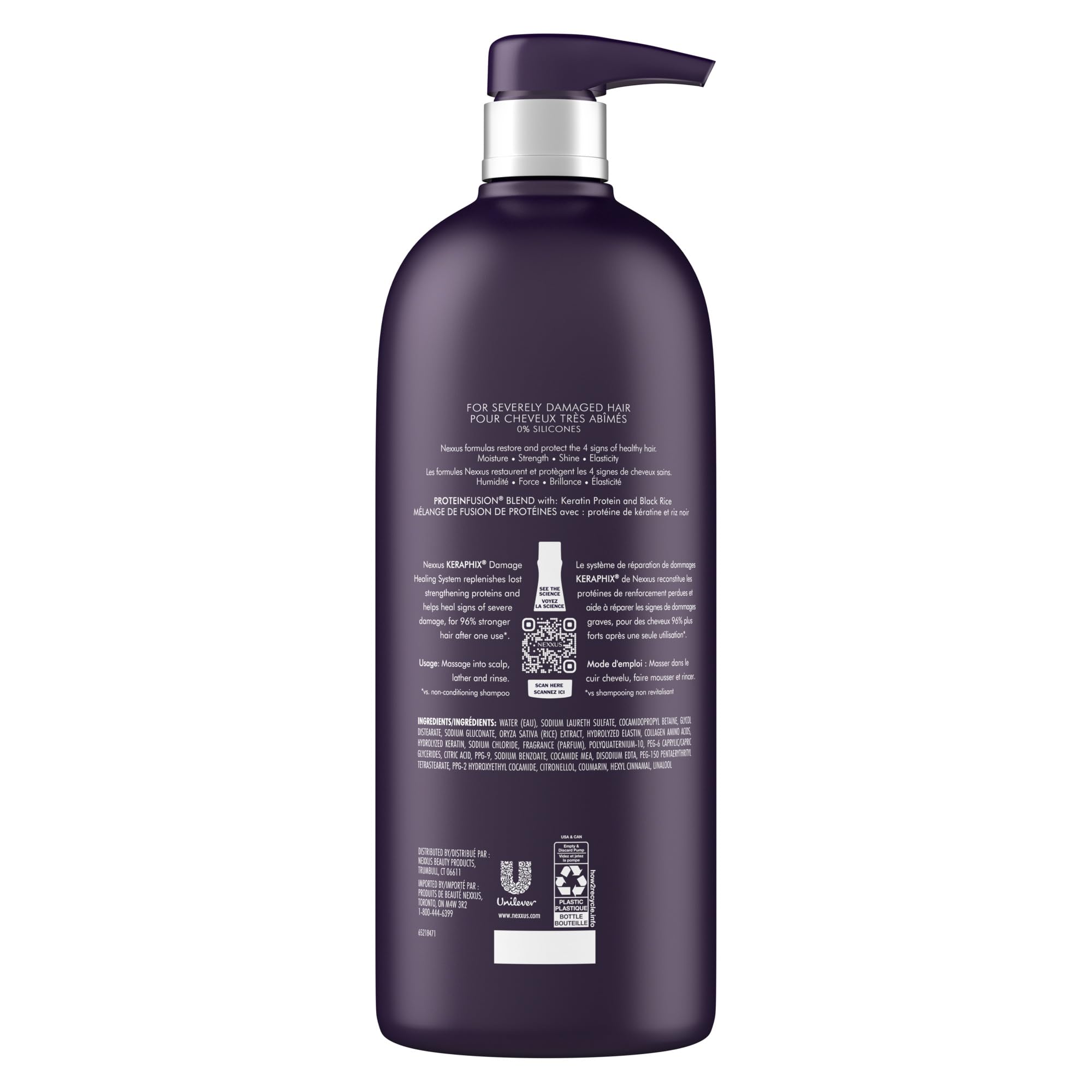 Nexxus KERAPHIX Shampoo for Damage Repair for Damaged Hair Powered by KRT Keratin Resistance Therapy with Liquid Crystal Amino Acids 33.8 Fl oz