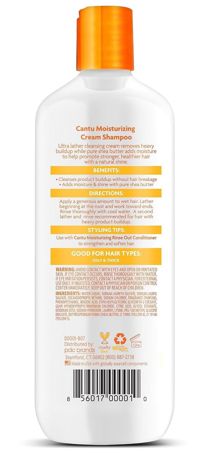 Cantu Moisturizing Cream Shampoo with Shea Butter, 13.5 fl oz