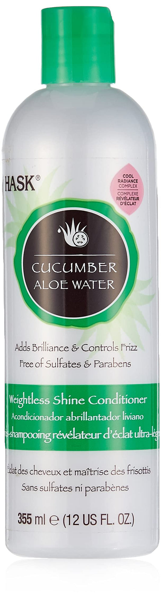 hask cucumber aloe water weightless shine conditioner 12oz
