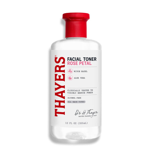 Thayers Facial Toner, Witch Hazel with Aloe Vera, Rose Petal, 12 Fl Oz