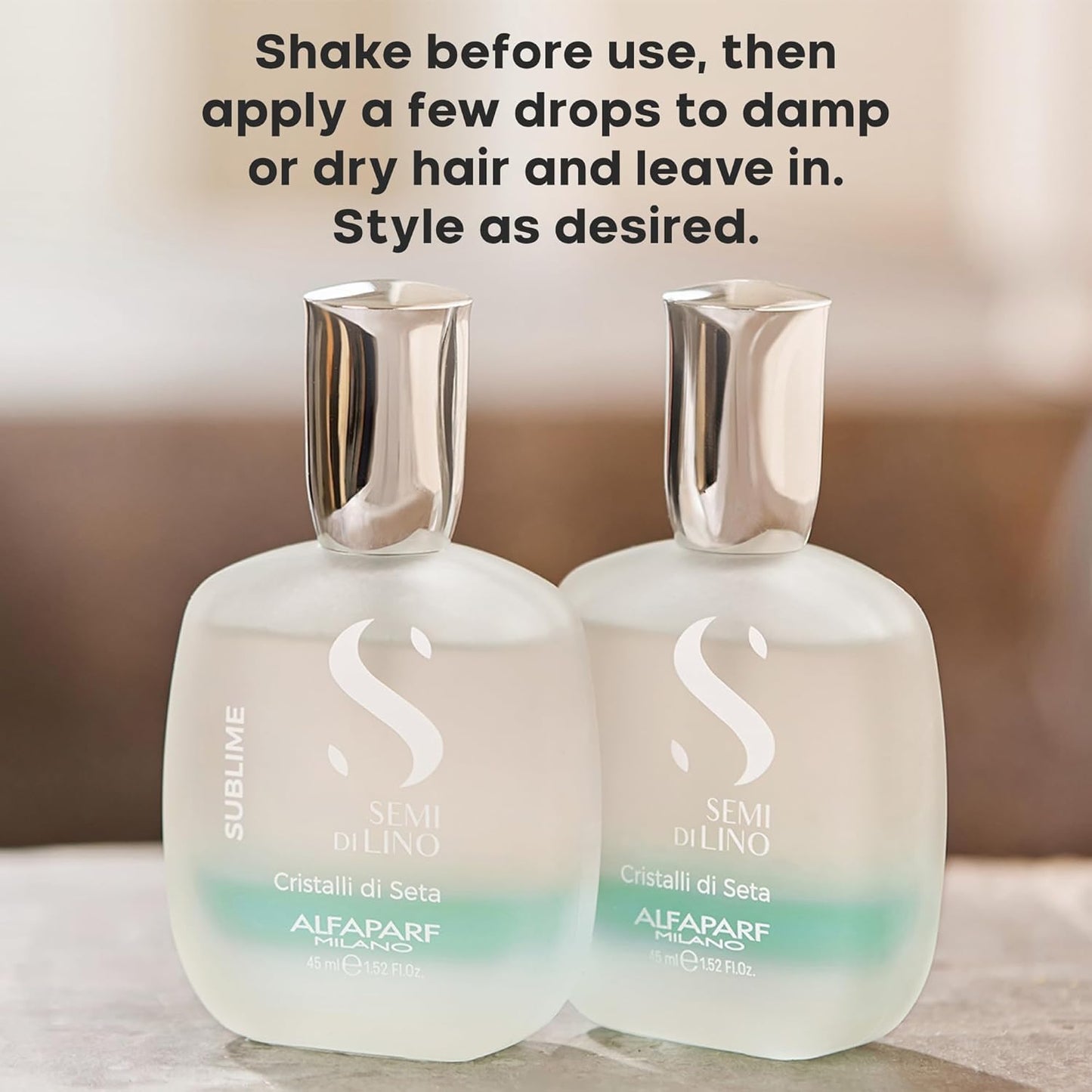 Alfaparf Milano Semi Di Lino Sublime Cristalli Di Seta - Finishing + Smoothing Serum for Fine Hair - Nourishing Hair Oil to Protect & Add Shine - Professional Hair Care (1.52 oz / 45 ml)