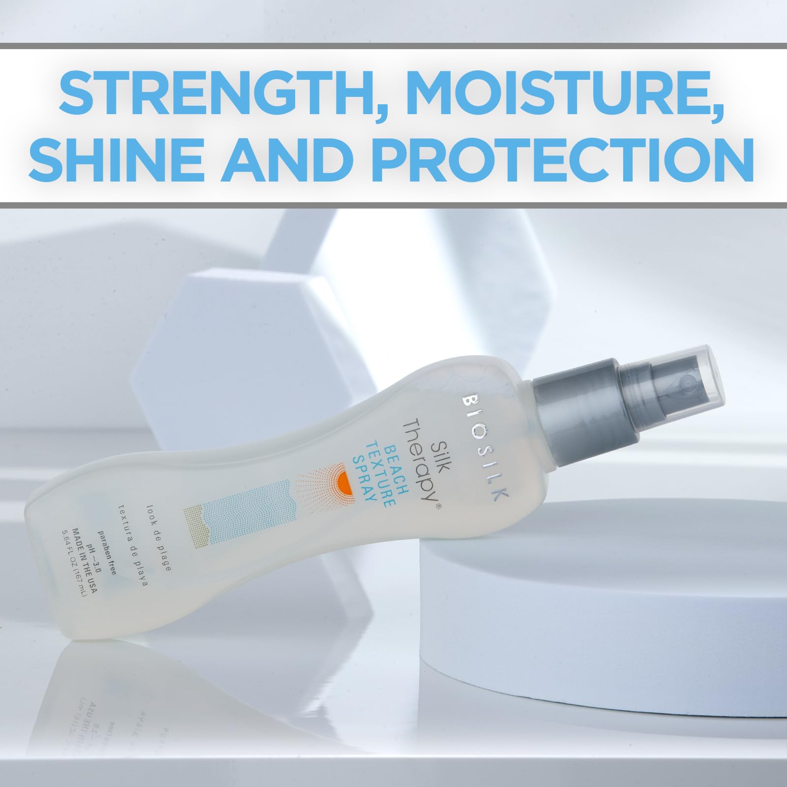 Light Gray BioSilk Beach Texture, Styling Salt Spray for Natural Waves & Texture, Sulfate, Paraben, & Cruelty-Free, 5.64 oz