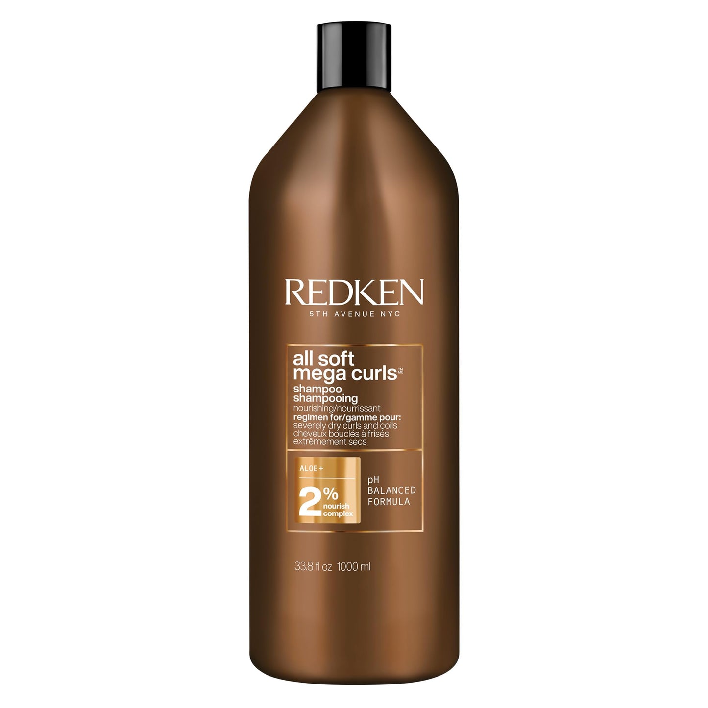 Shampoing Redken All Soft Mega Curls | Pour cheveux extrêmement secs | Shampoing sans sulfate | Pour cheveux bouclés et frisés | Nourrit et adoucit les cheveux très secs | À l'aloe vera