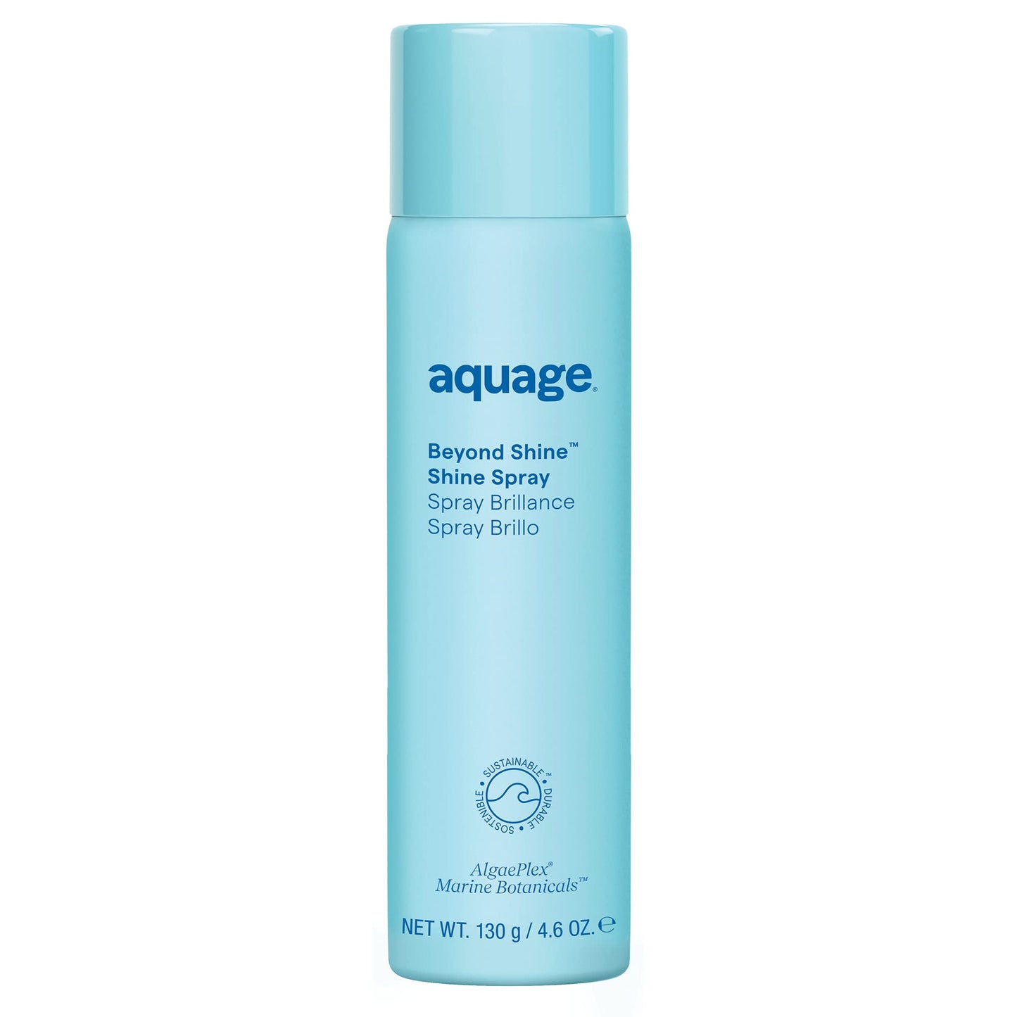 AQUAGE Beyond Shine, Fine-Mist Silkening and Glossing Spray, Creates Shine, Thermal-Pressing Product that Polishes, Silkens, and Smooths Curly Texture, 4.6 fl. oz
