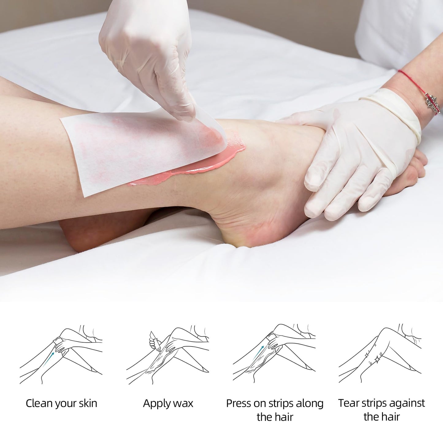 500Pcs Non Woven Wax Strips Soft Waxing Paper Sheets for Body Facial Hair Removal (7.8" x 2.8" and 3.9" x 1.5")