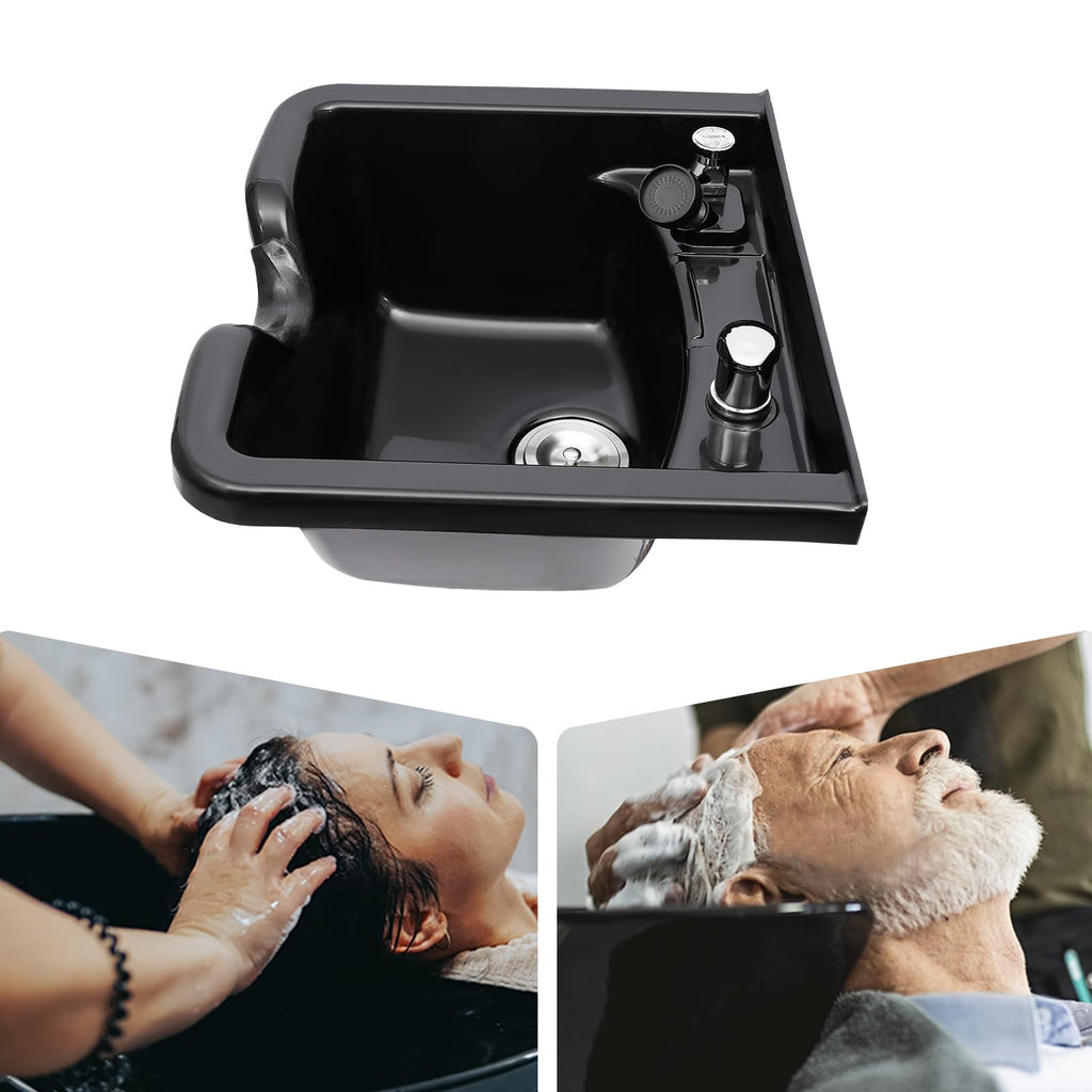 Professional Shampoo Bowl, ABS Salon and Spa Hair Sink with Retractable Spray Head, Shampoo Salon Sink for Beauty Salon, Barber Store, Home