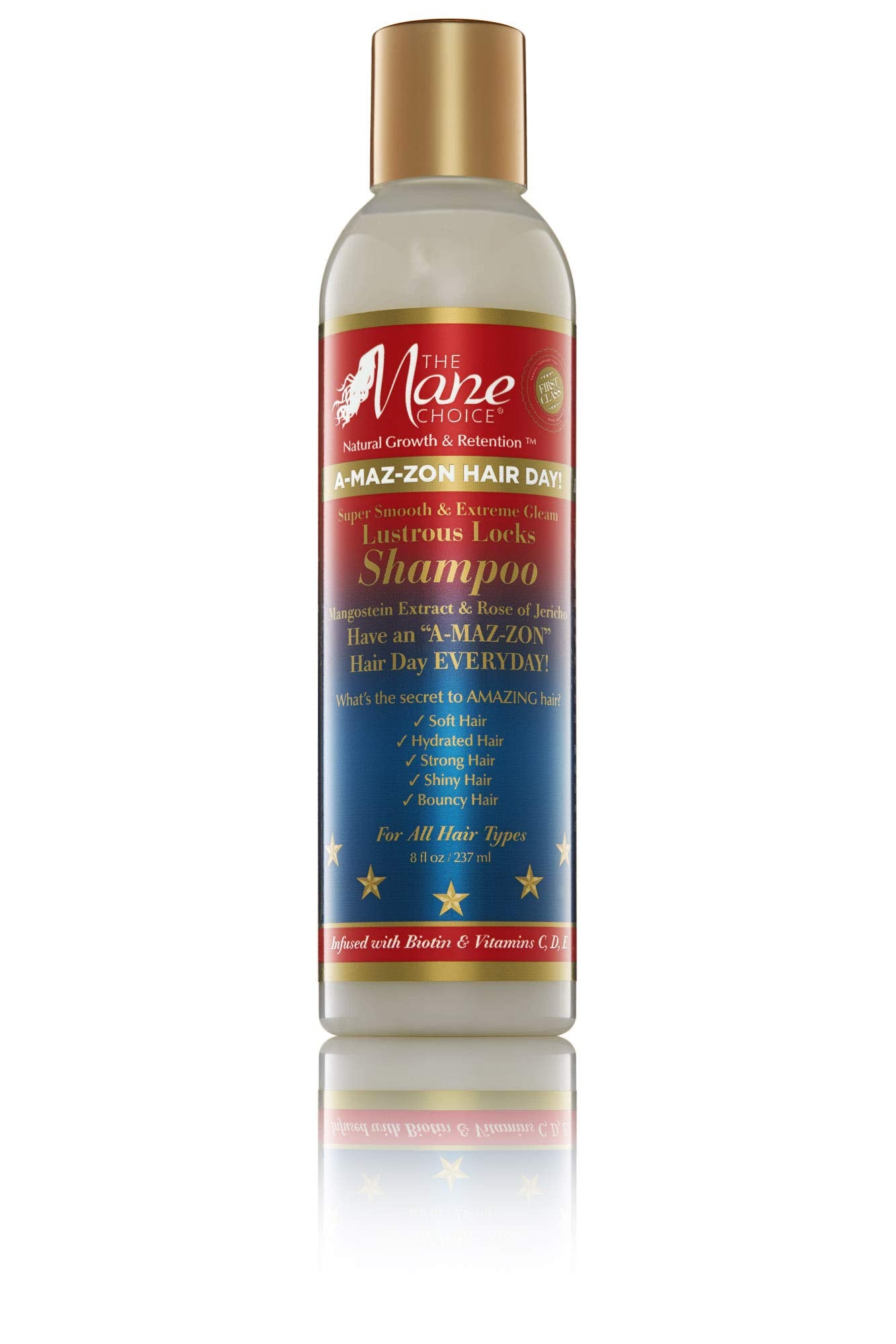 THE MANE CHOICE A-MAZ-ZON HAIR DAY - LUSTROUS LOCKS SHAMPOO - Hydrates and Softens Leaving Hair Shiny and Bouncy - Infused with Biotin, Rose of Jerico, Amla Oil, Vitamins C,D,E (8 OZ)