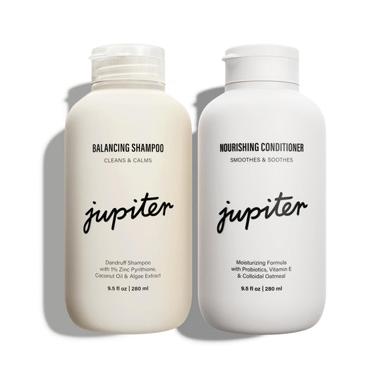 Jupiter, Physician-Formulated Anti-Dandruff Shampoo & Conditioner, for Flaky, Itchy, Oily, Dry Scalp, Vegan, Sulfate-Free, Color-Safe, & Paraben-Free, Dry Scalp Shampoo and Conditioner for Women & Men