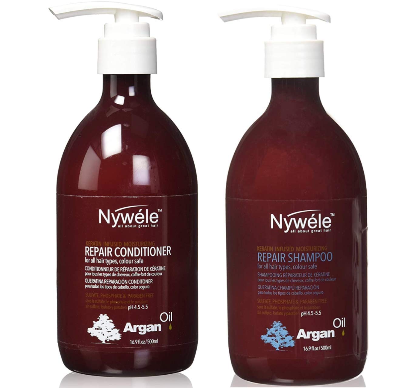 Nywele 摩洛哥坚果保湿修复洗发水和护发素 500ml