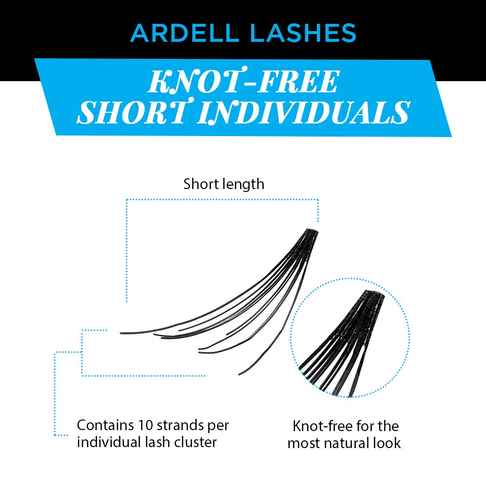 Ardell Individual False Eye Lashes - Short, Black, Natural Look DIY Lash Clusters, Easy Application for Eyelash Extension Effect, 4 Pack