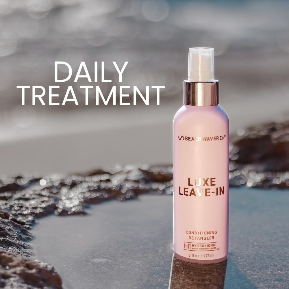 Beachwaver Luxe Leave-In Conditioning Detangler - Full Size (6 Fl Oz) | Leave-In Treatment to Hydrate, Smooth, & Strengthen w/HiX Vegan Bond Multipliers | Bali Beach Night Fragrance