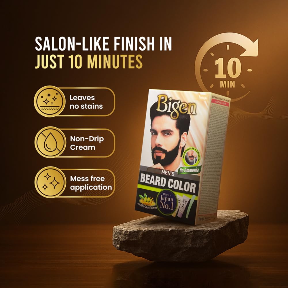 Bigen Men'S Beard Color, 40G - Brownish Black B102 (Pack Of 1)