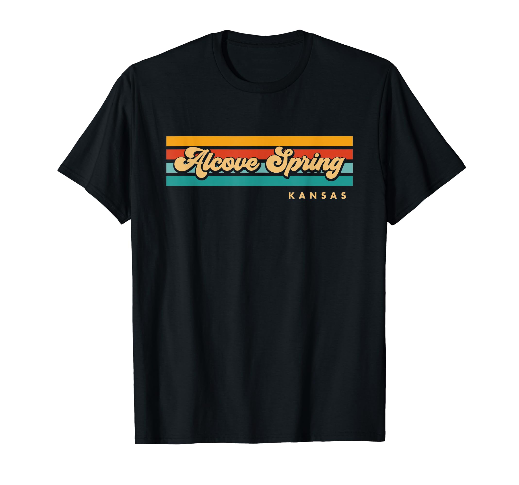 Vintage Sunset Stripes Alcove Spring, Kansas T-Shirt