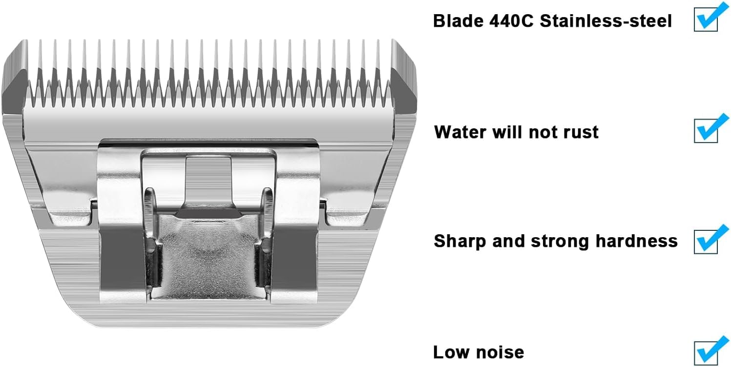 Newbulu 3Pack Dog Grooming Wide Blade,Detachable Pet Dog Grooming Blades,Compatible with Andis,Oster A5,Wahl km10 Clippers.（4FW+5FW+7FW）