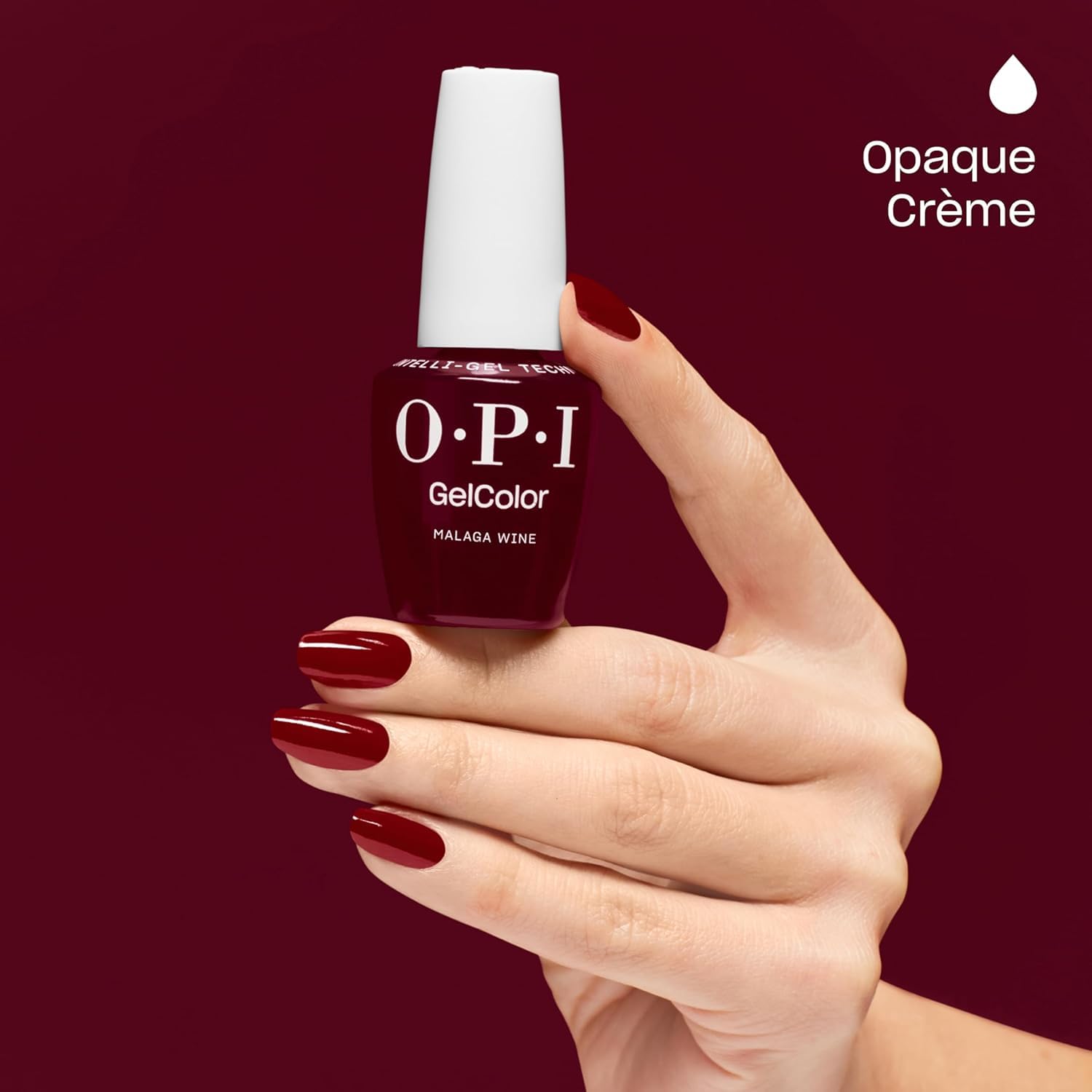 Dark Red OPI GelColor Iconic Shades Gel Nail Polish Trio Bundle | Big Apple Red, Bright Red + Alpine Snow, Soft White + Malaga Wine, Dark Red Crème UV Cure Gel Polish Colors