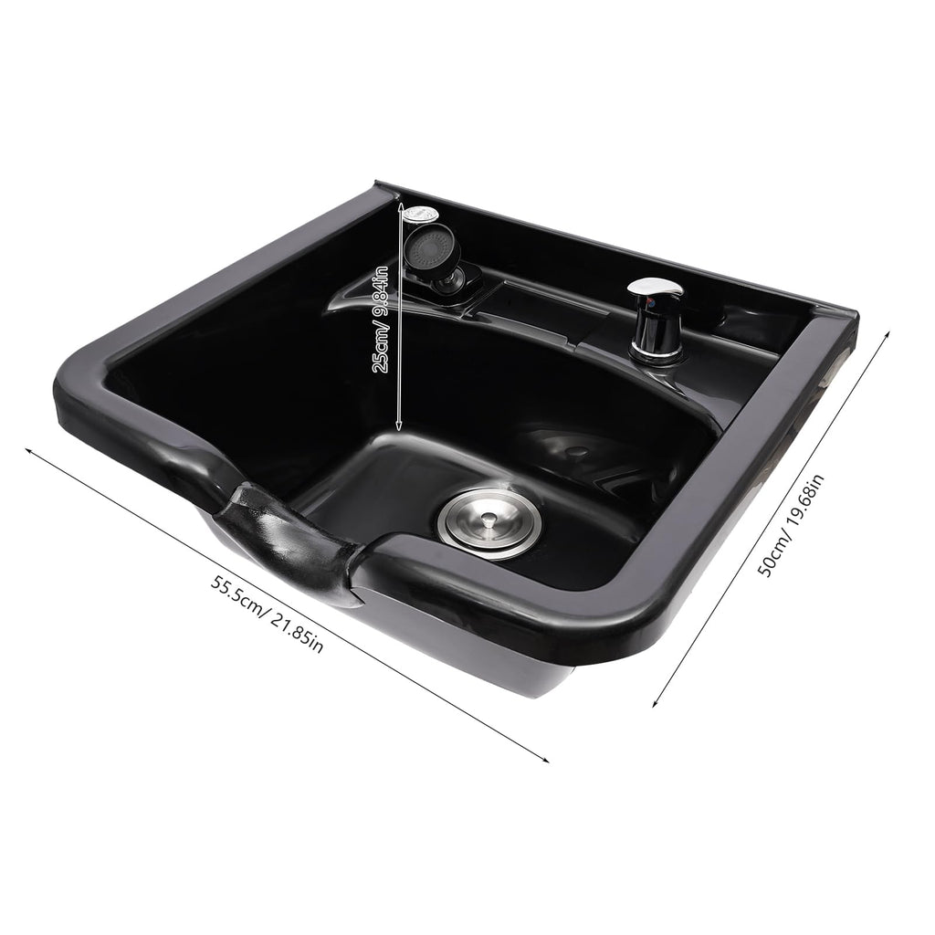 Professional Shampoo Bowl, ABS Salon and Spa Hair Sink with Retractable Spray Head, Shampoo Salon Sink for Beauty Salon, Barber Store, Home