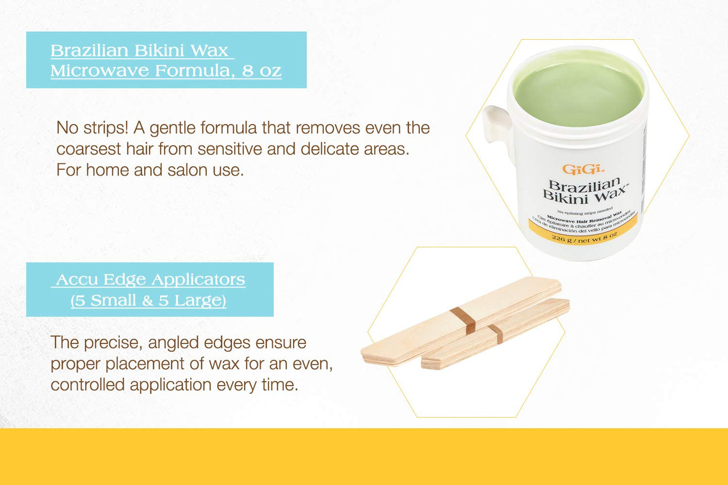 GiGi 巴西比基尼脱毛微波套装 - 适用于敏感肌肤、面部和身体脱毛的硬蜡，无需脱毛纸，简易家用脱毛套装