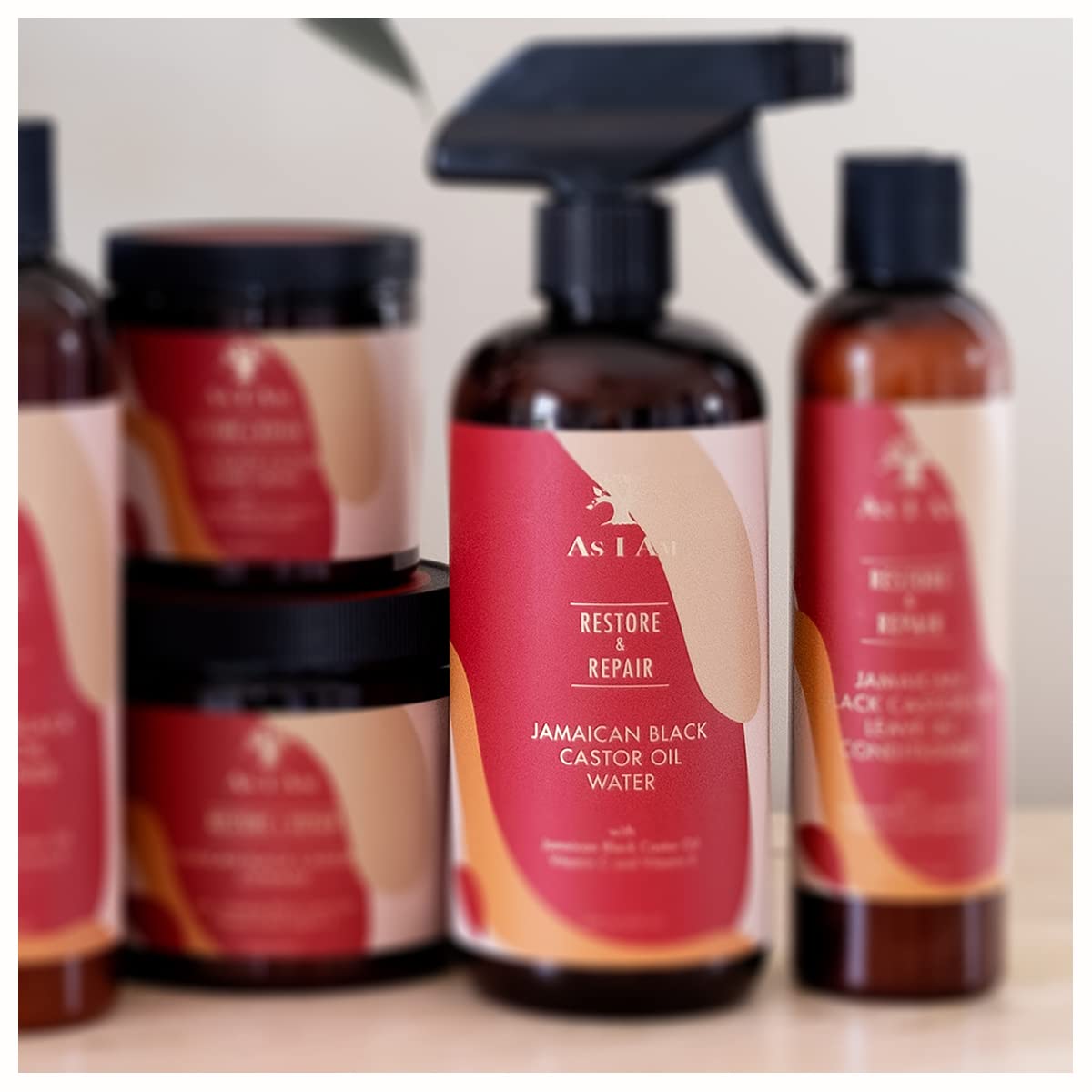 As I Am JBCO Water 16 oz - Nano Curl Strengthener - Moisturizes and Detangles - Anti-Frizz - Increases Fiber Strength - Enriched with Jamaican Black Castor Oil, Vitamin C, and Vitamin E, Red