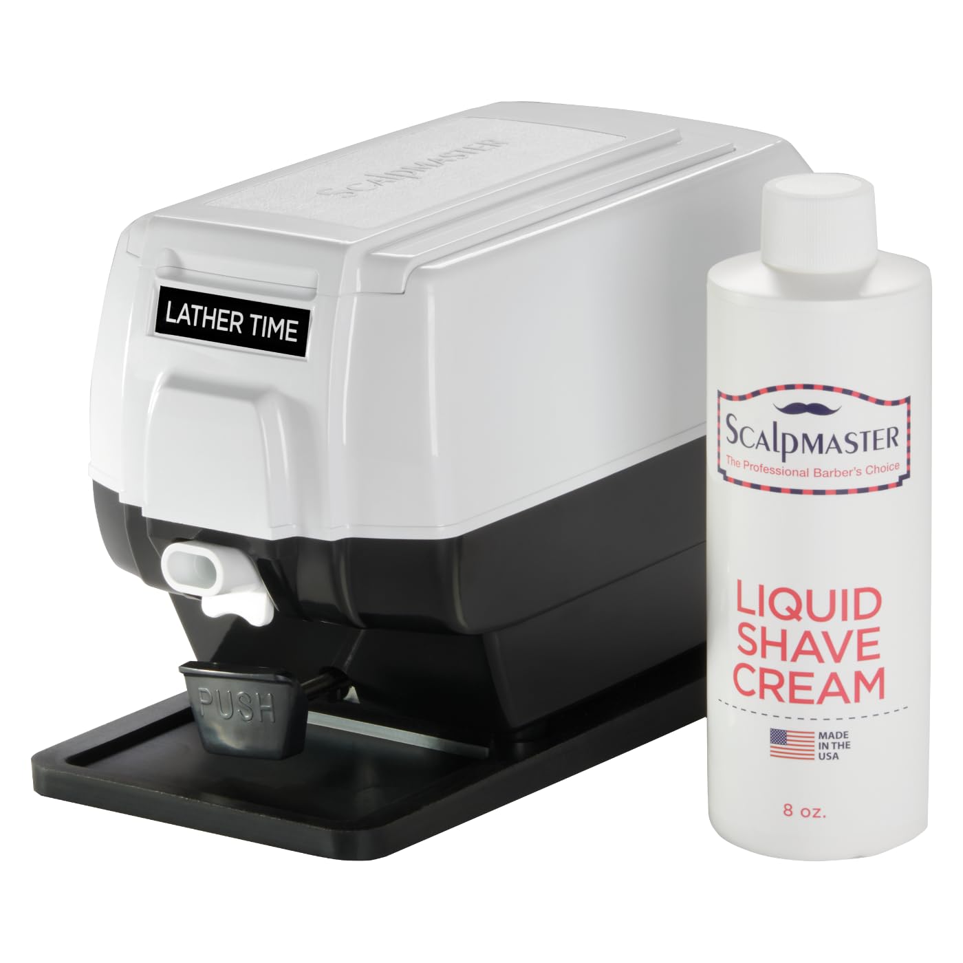 Scalpmaster Professional Hot Lather Machine with Extra Large Soap Cup, Push Button Dispensing, Quick Heating DC Motor, Non-Slip Safety Pad & 8 oz Shave Cream