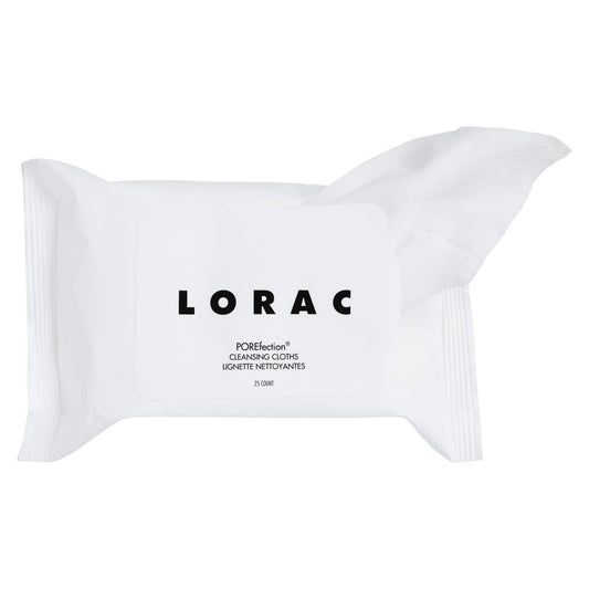 Lorac POREfection Cleansing Wipes, Swipes Away Makeup, Dirt & Oil, Gentle & Safe for Sensitive Eyes, Cruelty Free