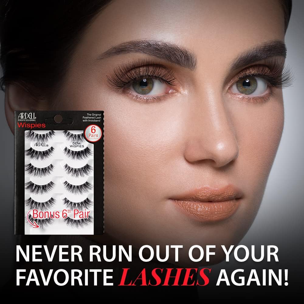 Ardell Demi Wispies Eyelashes – Multi-Dimensional, Eyelashes Natural Look, 6 Pairs