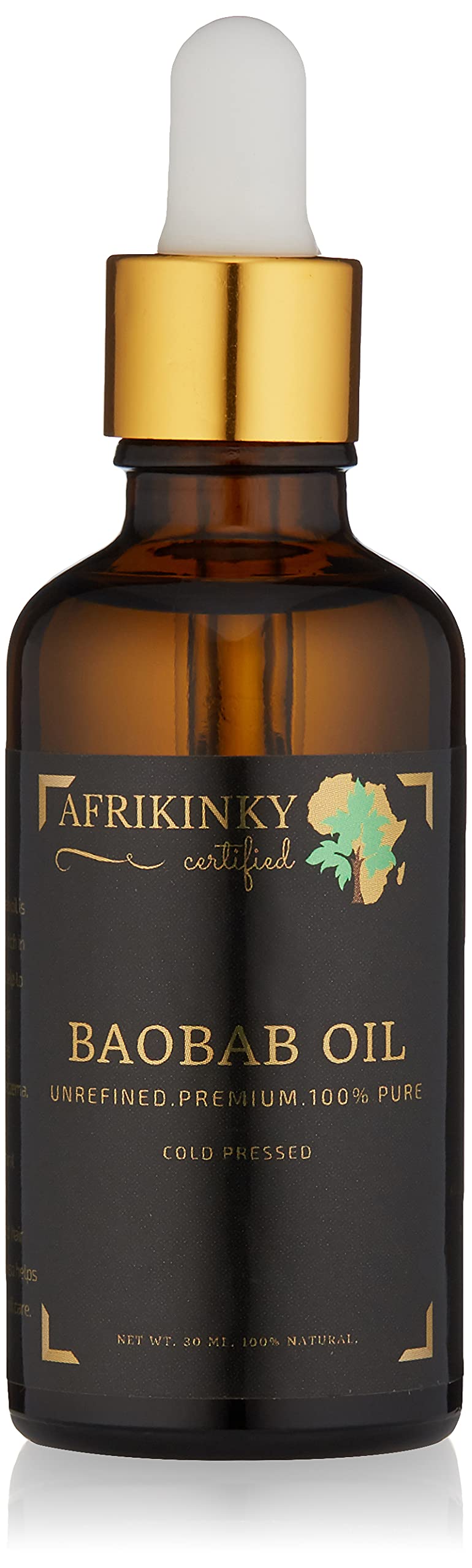 AFRIKINKY BAOBAB OIL Unrefined Cold Pressed Premium Fresh (50ml) 100% Pure For Skin Hair Nails Massage | Africa's Best Beauty Oil