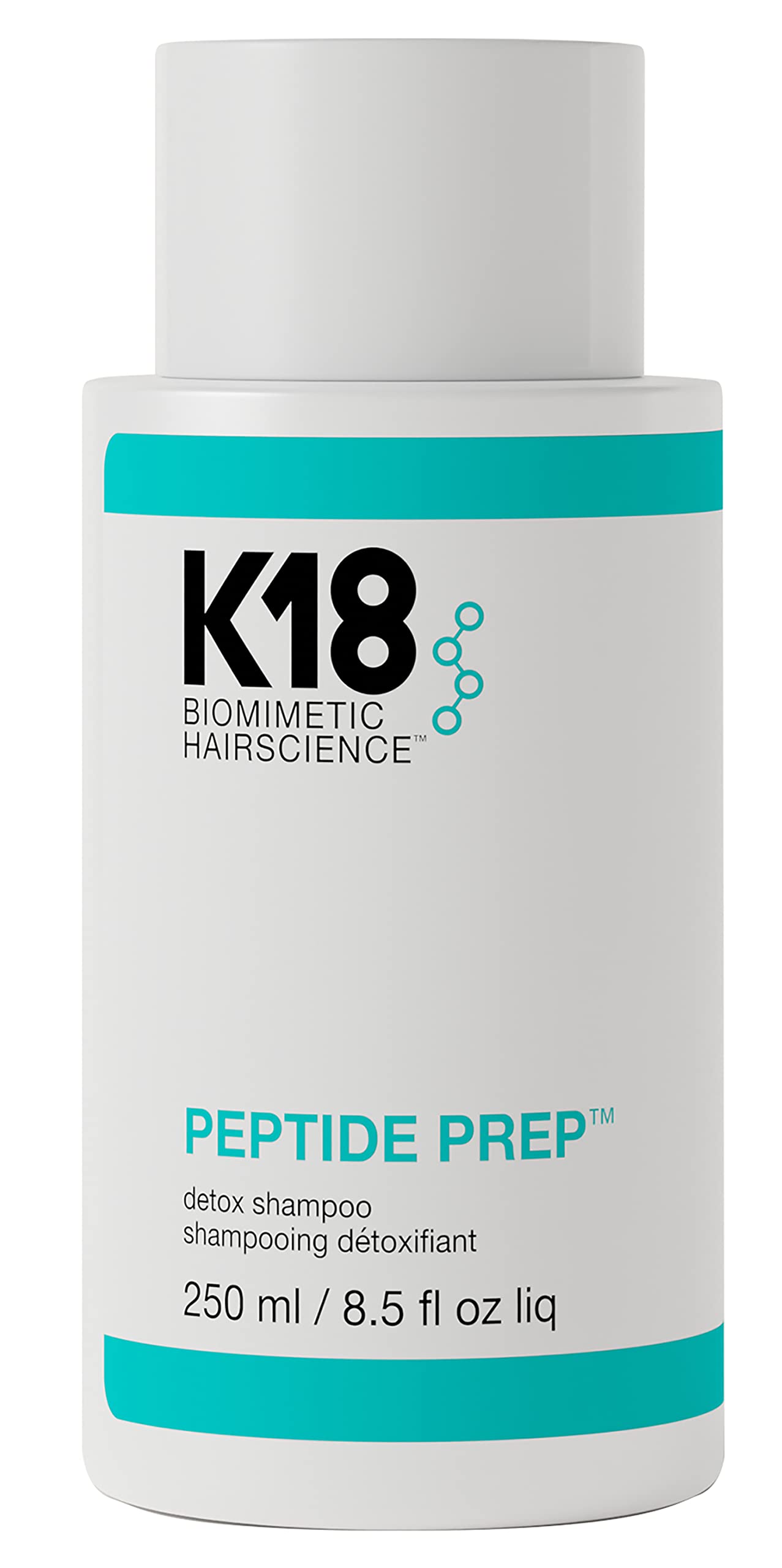 K18 PEPTIDE PREP™ 护色排毒净化洗发水，不脱色，pH 值优化清洁，去除产品残留、污垢、油脂和金属，8.5 液体盎司
