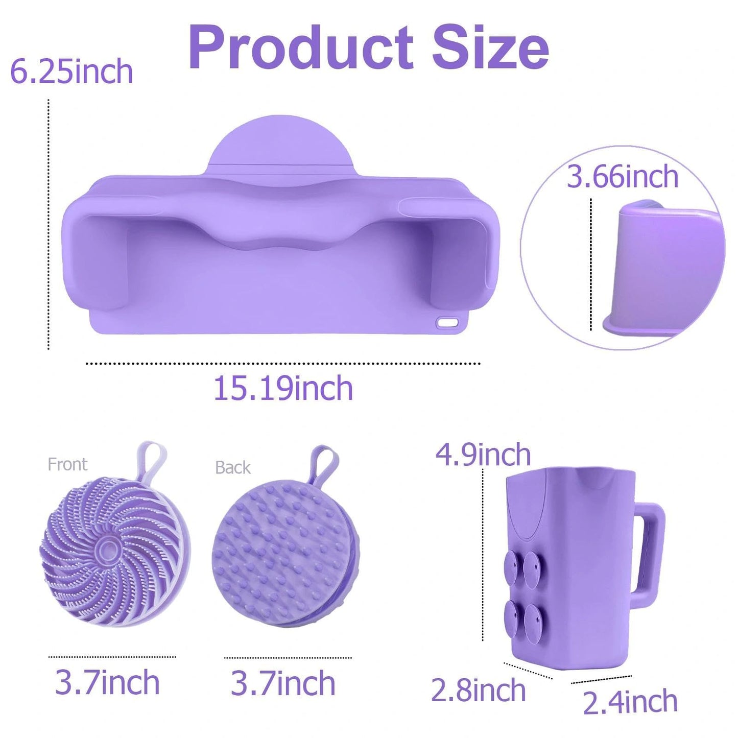 nestery Hair Washing Station for Kids, Silicone Portable Shampoo Bowl and Elderly with Rinse Cup & Scalp Massager, Hair Washing Basin for Sink or Bathtub at Home with Neck Support Purple