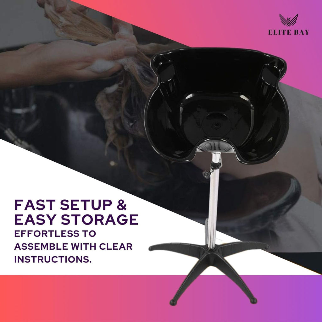 ELITE BAY Hairwashing Sink – Engineerd for Comfort,Salon,barber and beauty studios .Built with durability,ergonomics and modren aesthetics in mind. Adjustable (92–130cm) heavy duty stand and basin.