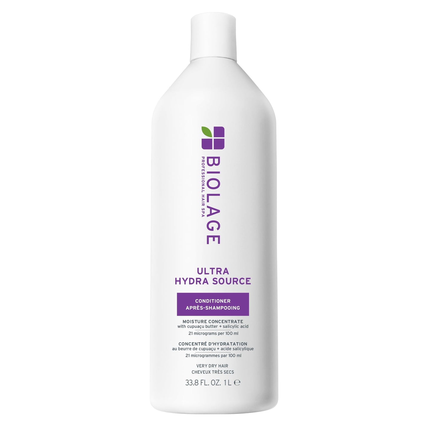 Biolage Ultra Hydra Source Conditioner - Intensely Conditions, For Very Dry, Thick, Coarse Hair, With Micro-dosed with Cupuaçu Butter & Salicylic Acid, 33.8 Fl Oz, Packaging may vary