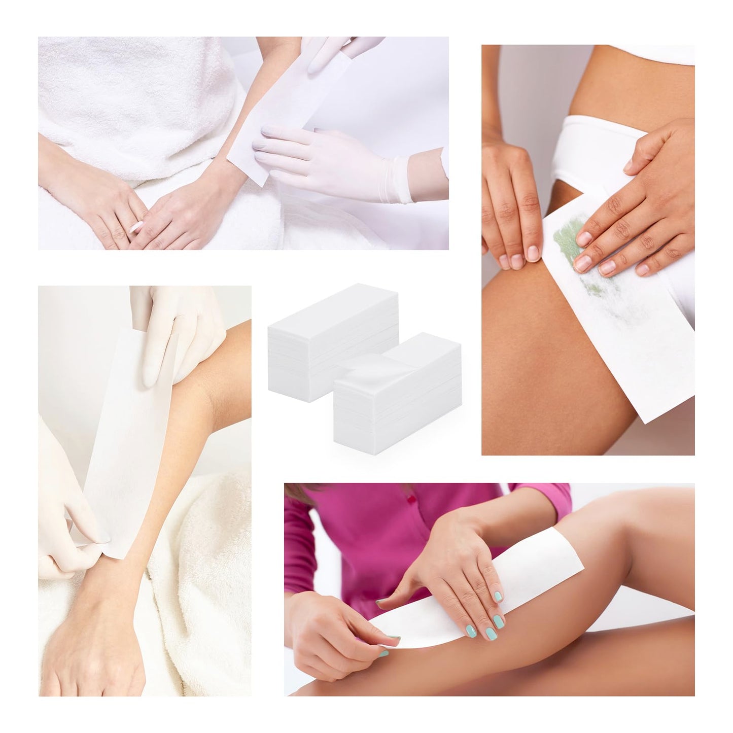 500Pcs Non Woven Wax Strips Soft Waxing Paper Sheets for Body Facial Hair Removal (7.8" x 2.8" and 3.9" x 1.5")