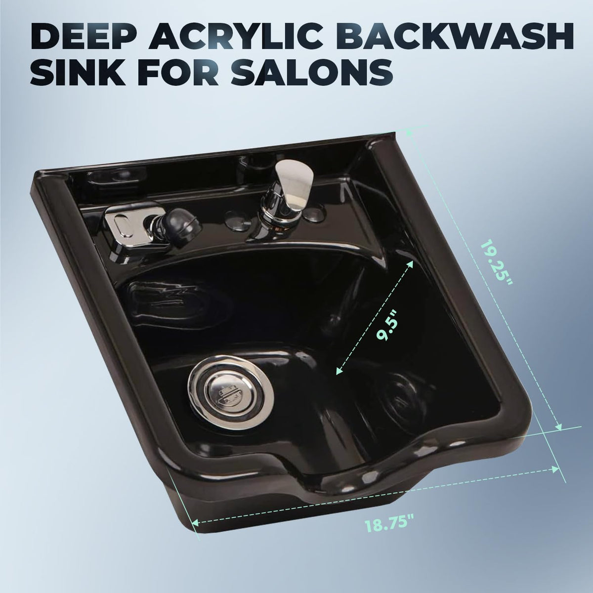 Buy-Rite Deep Acrylic Shampoo Bowl for Professional Salons & Barber Sh ...