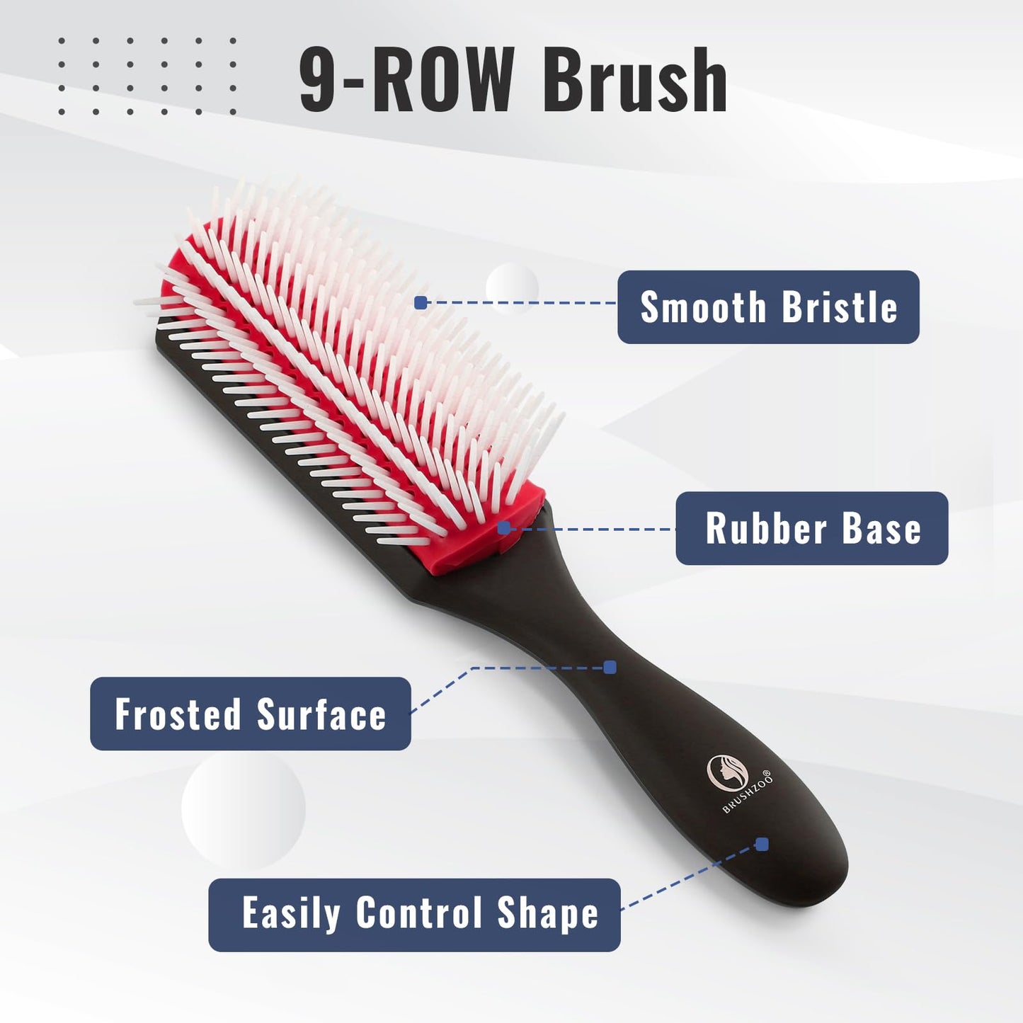 Ensemble de brosses à cheveux O BRUSHZOO, brosse démêlante pour cheveux bouclés naturels 3/4abc, brosses à cheveux pour femmes, hommes et enfants, démêlage et coiffage avec vaporisateur