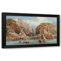 ArtDirect Fishing at Atrani on the Amalfi coast Custom Framed Art Print Giclee Print or Canvas Options with Various Sizes and Customization by Giovanni Lanza