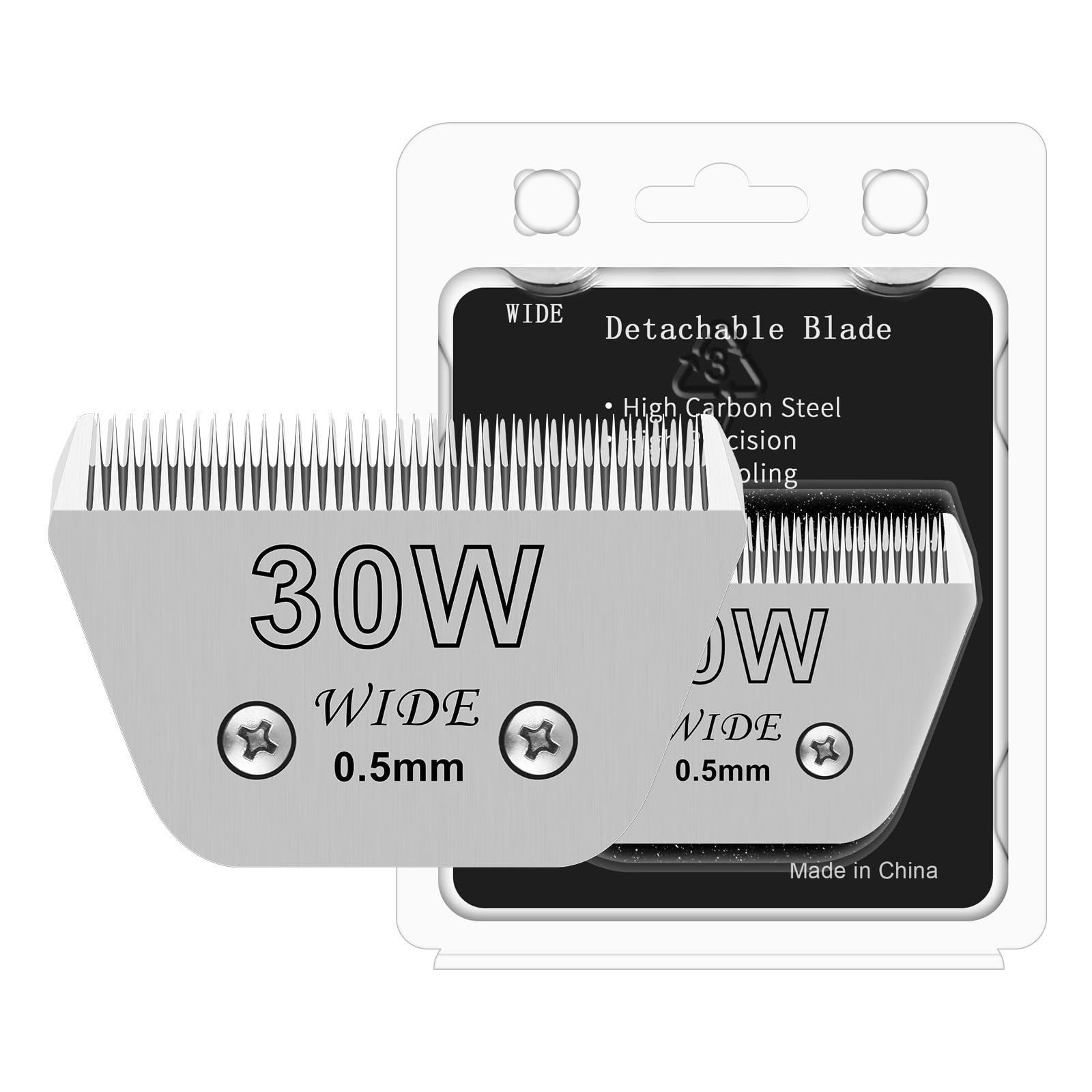 Newbulu 30W Dog Grooming Wide Blade,Detachable Pet Dog Grooming Blades,Compatible with Andis,Oster A5,Wahl km10 Clippers.Cutting Length 1/50"(0.5mm)