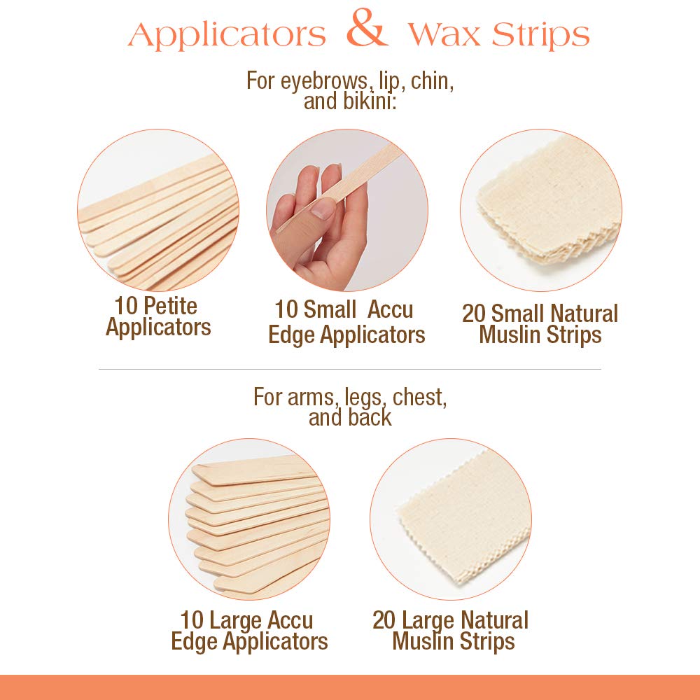 GiGi 脱毛入门套装 - 家用面部和身体脱毛套装、软蜡加热器、脱毛前后护理