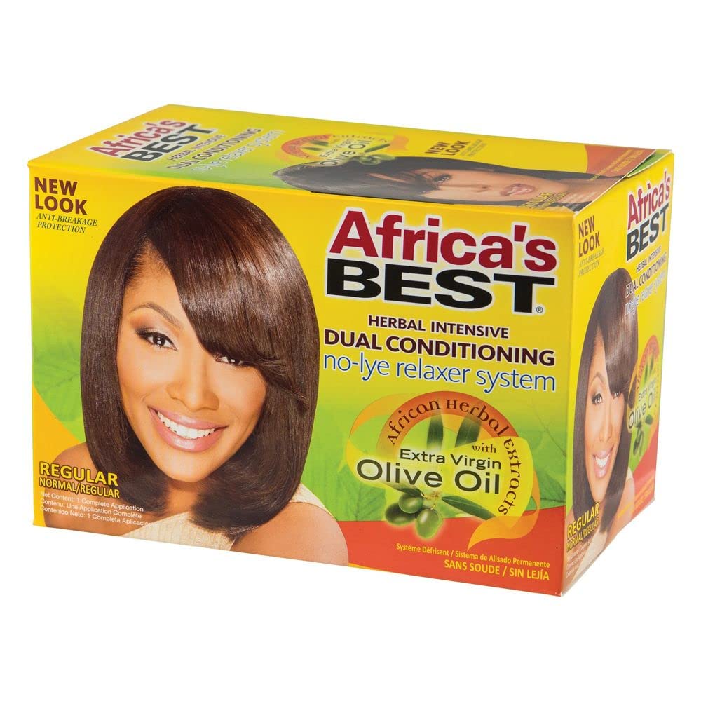 White Smoke Africa's Best No-Lye Relaxer Kit, Dual conditioning, Herbal Intensive, Superior Straightening and the Very Best Nourishment, Designed for Normal Hair Textures