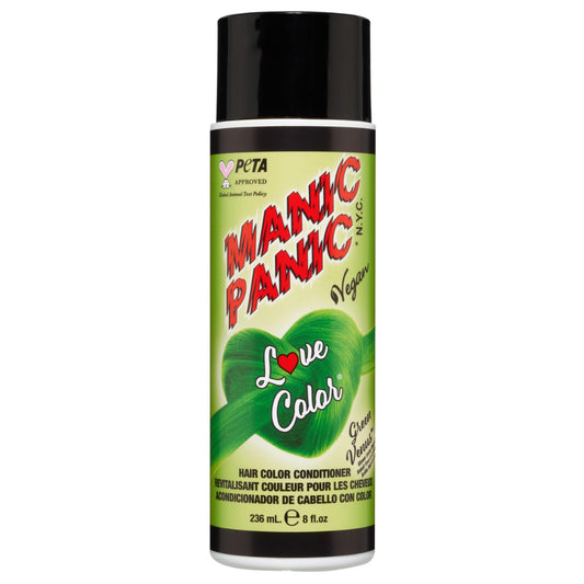 MANIC PANIC Bright Neon Green Color Depositing Conditioner - Love Color Hair Conditioner Keeps Hair Vibrant, Nourished & Refreshed - Formulated with Shea Butter & Quinoa - Green Venus (8oz)