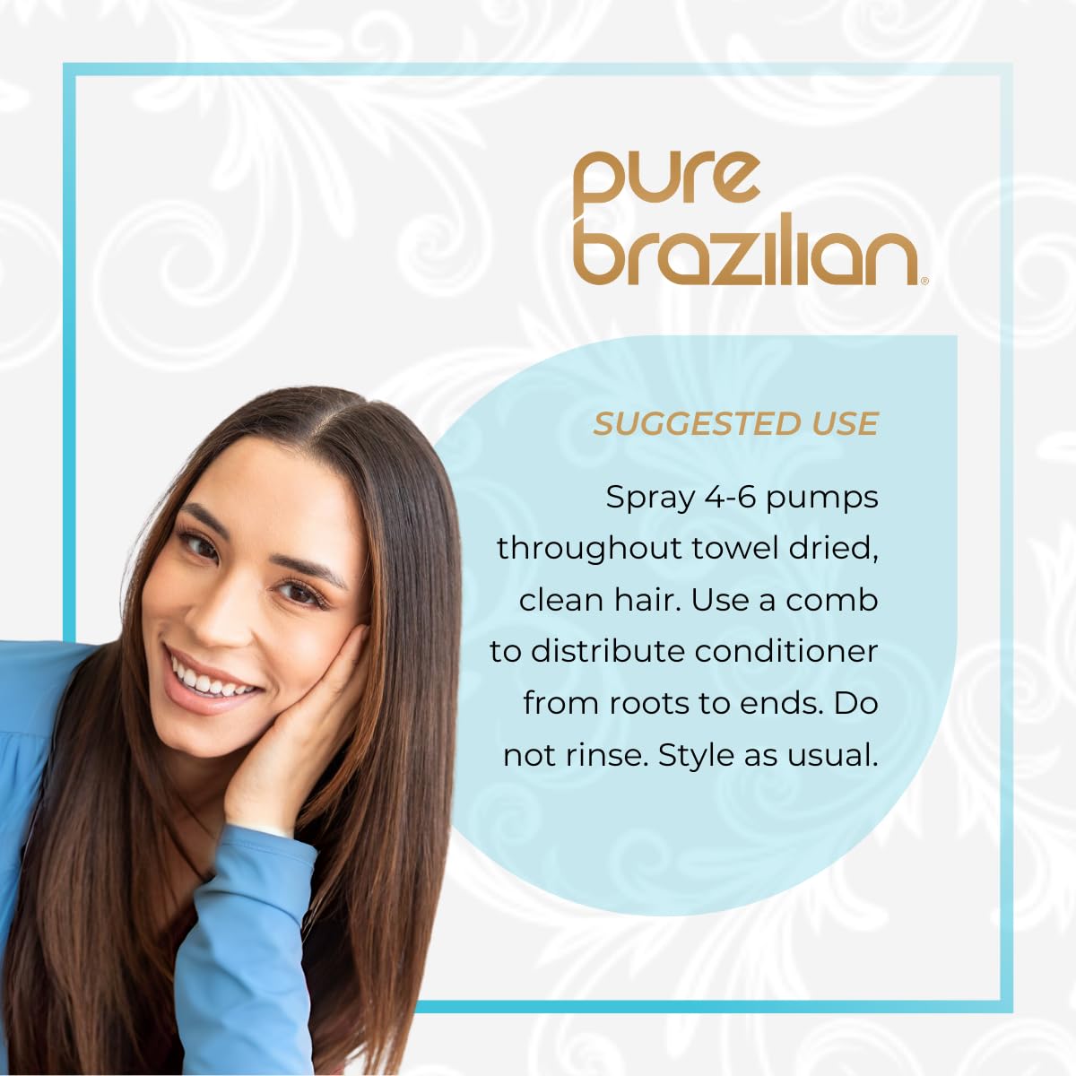 Pure Brazilian Leave-In Conditioner, Nourishing Hair Treatment Enriched with Keratin to Fortify & Strengthen, 6.78 Ounce (200 Milliliter)