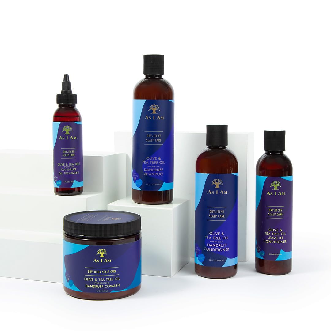 White Smoke As I Am Dry & Itchy Scalp Care Conditioner - 12 ounce - Enriched with Zinc Pyrithione, Olive Oil, and Tea Tree Oil - Fights Dandruff and Seborrheic Dermatitis