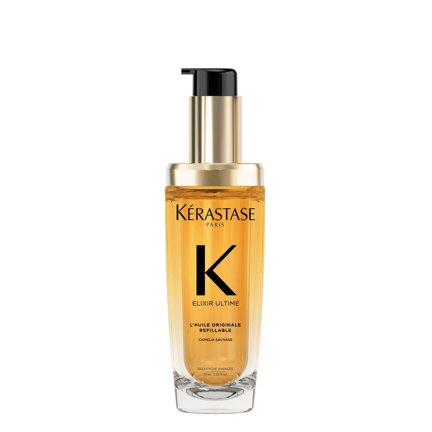 KÉRASTASE New Elixir Ultime Rechargeable L'Huile Originale, Sérum Huile Hydratant pour Lisser les Frisottis et Ajouter de la Brillance au Camélia Sauvage, Renforce et Offre une Protection Thermique, Tous Types de Cheveux