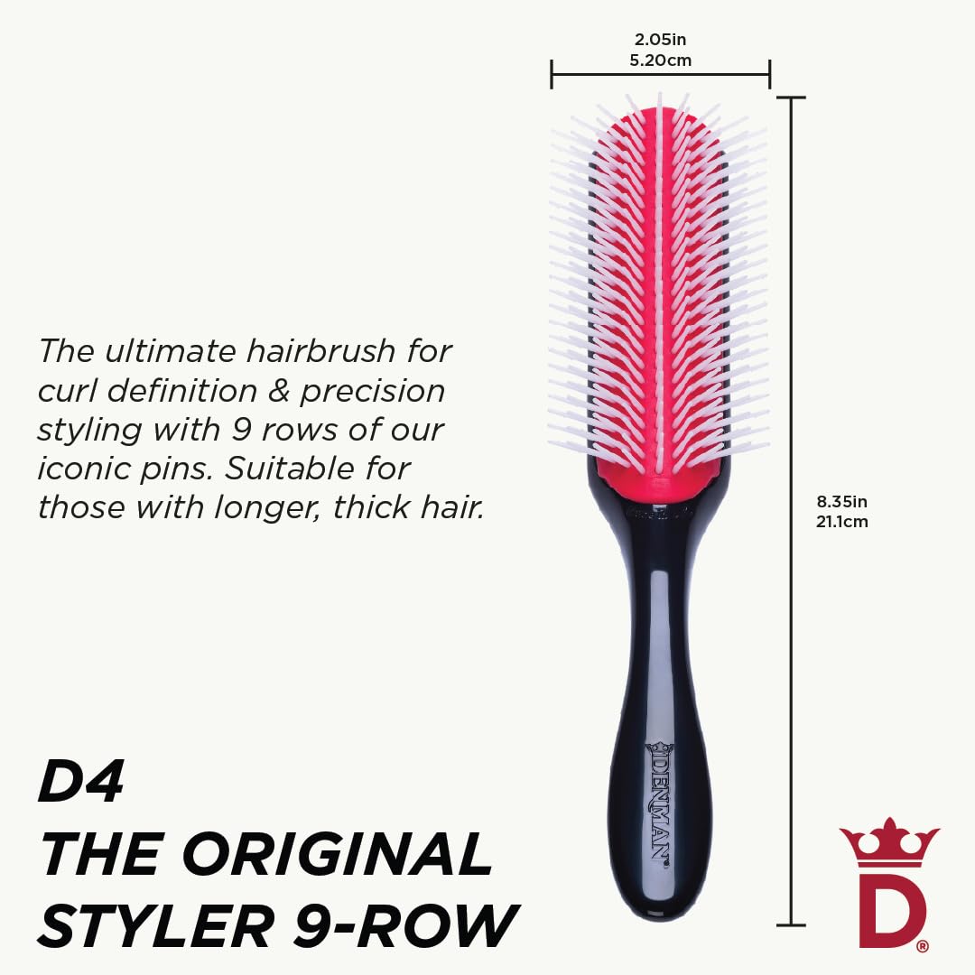 Denman D4 Curl Definer & Styler Hairbrush (Black)