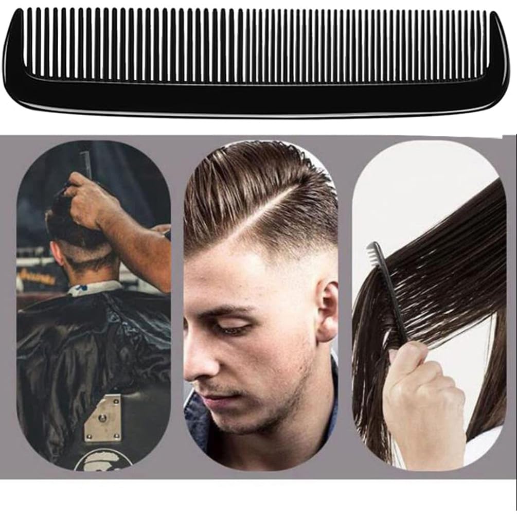 LUXXII - (6 Pack) 8" Colorful Styling Essentials Round Handle Comb and (1 Pack) 5" Favorict Pocket Comb (A)