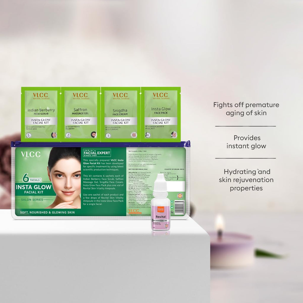 VLCC Salon Series Instaglow Facial Kit (6 Facials)(240gm+12ml)