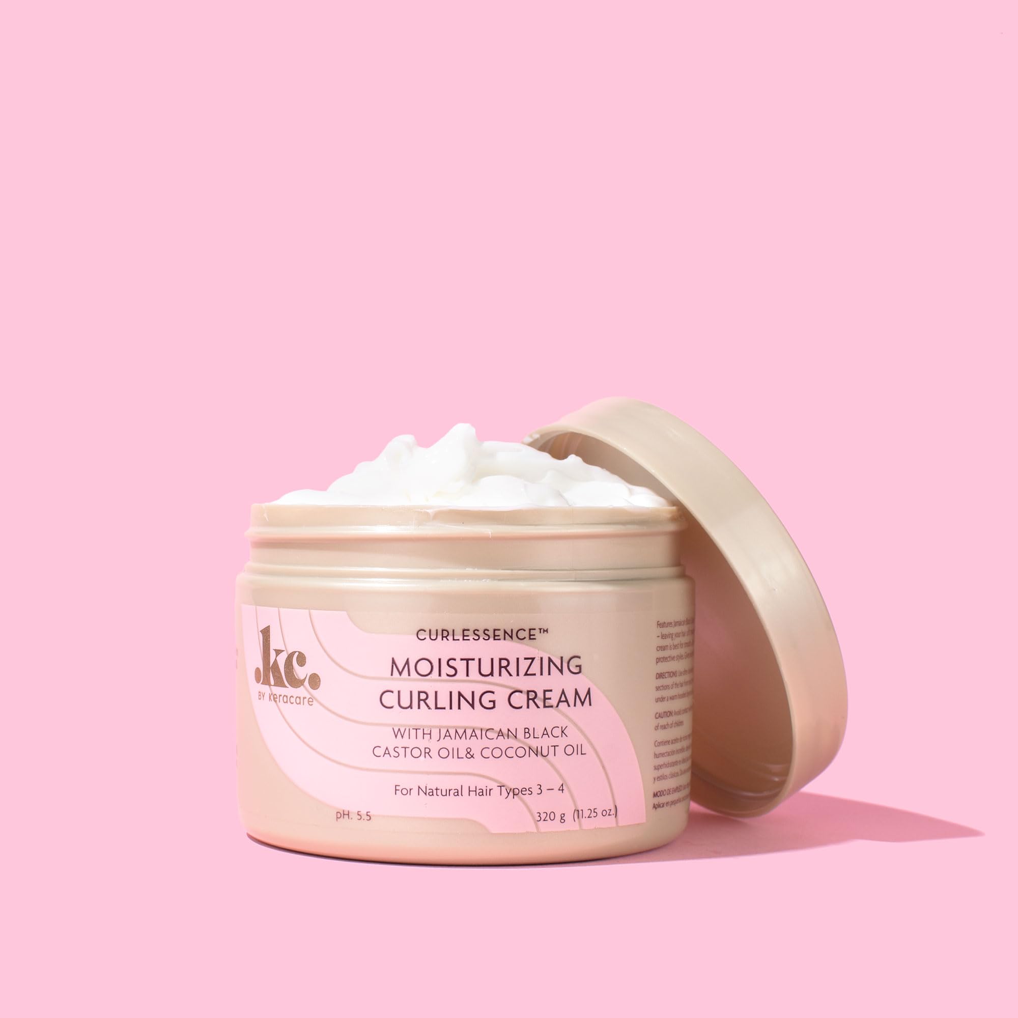 KeraCare CurlEssence Moisturizing Coconut Curling Cream - With Jamaican Black Castor Oil & Coconut Oil - For Curly Hair - SIlicone and Paraben Free - 11.25 oz